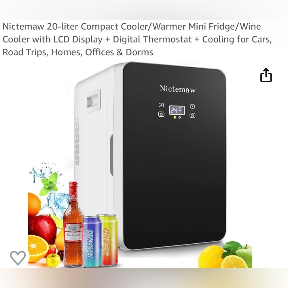 Mid size mini fridge for cooling/warming prefect for home, office, and on the go